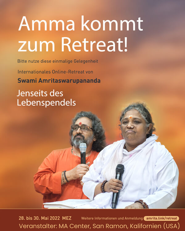 Amma kommt zu Swamijis Retreat 2022