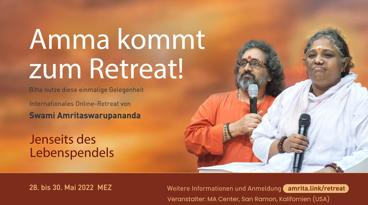 Amma kommt zu Swamijis Retreat 2022
